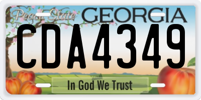 GA license plate CDA4349