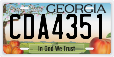GA license plate CDA4351