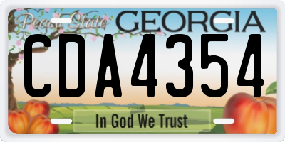 GA license plate CDA4354