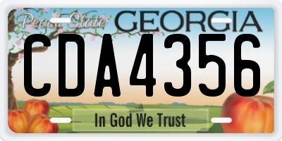 GA license plate CDA4356