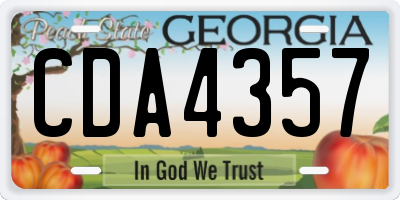 GA license plate CDA4357