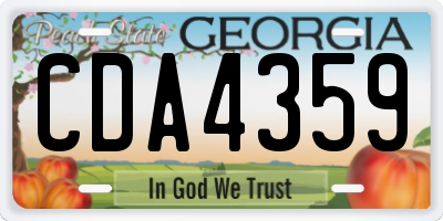 GA license plate CDA4359