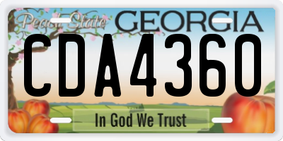 GA license plate CDA4360