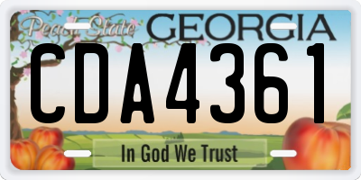 GA license plate CDA4361