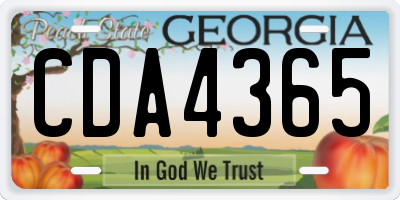 GA license plate CDA4365