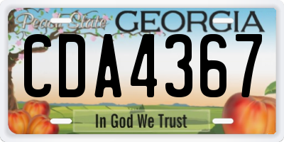 GA license plate CDA4367