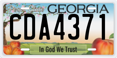 GA license plate CDA4371