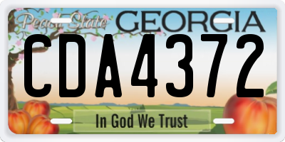 GA license plate CDA4372