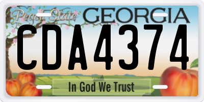 GA license plate CDA4374