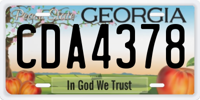 GA license plate CDA4378