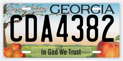 GA license plate CDA4382
