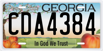 GA license plate CDA4384
