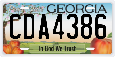 GA license plate CDA4386