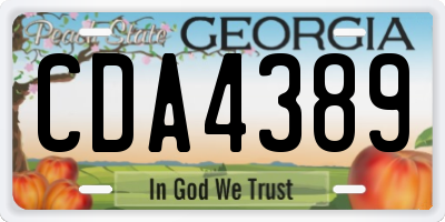 GA license plate CDA4389