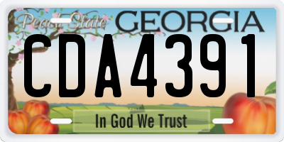 GA license plate CDA4391