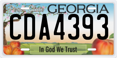 GA license plate CDA4393