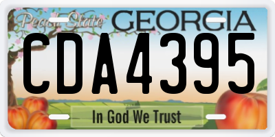 GA license plate CDA4395