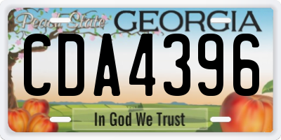 GA license plate CDA4396