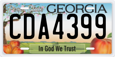 GA license plate CDA4399