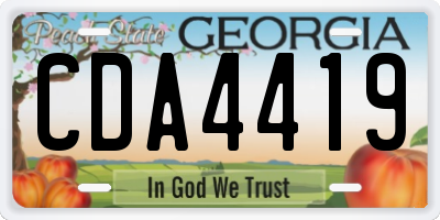 GA license plate CDA4419
