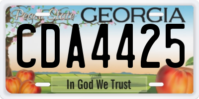 GA license plate CDA4425