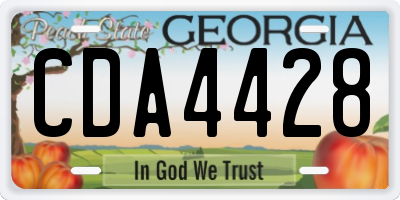 GA license plate CDA4428