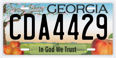 GA license plate CDA4429