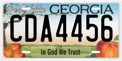 GA license plate CDA4456