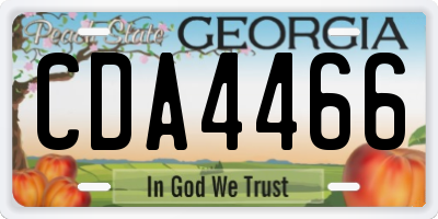 GA license plate CDA4466