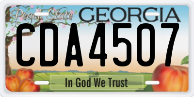 GA license plate CDA4507