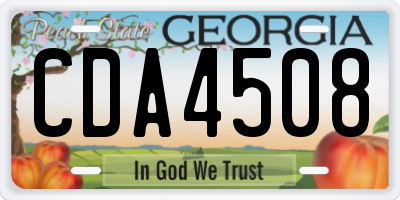 GA license plate CDA4508