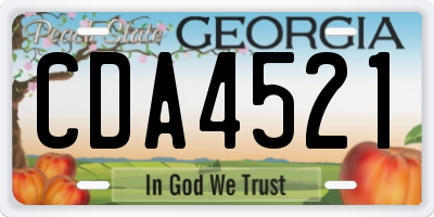 GA license plate CDA4521