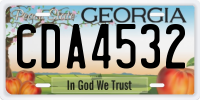 GA license plate CDA4532