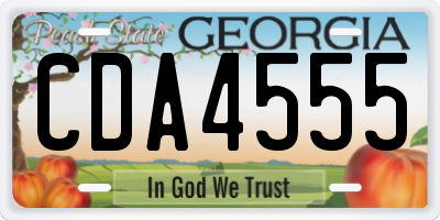 GA license plate CDA4555