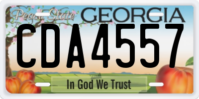 GA license plate CDA4557