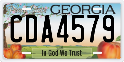 GA license plate CDA4579