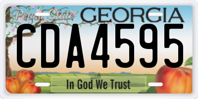 GA license plate CDA4595