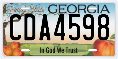 GA license plate CDA4598