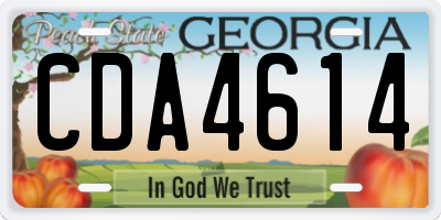 GA license plate CDA4614