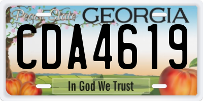 GA license plate CDA4619