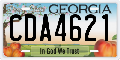 GA license plate CDA4621