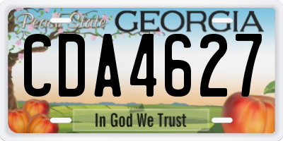 GA license plate CDA4627
