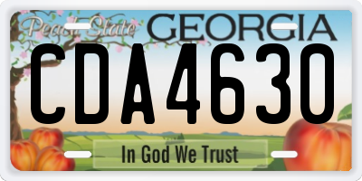 GA license plate CDA4630