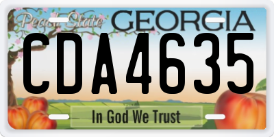 GA license plate CDA4635