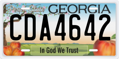 GA license plate CDA4642