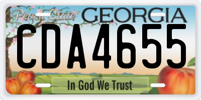 GA license plate CDA4655