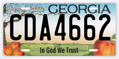 GA license plate CDA4662
