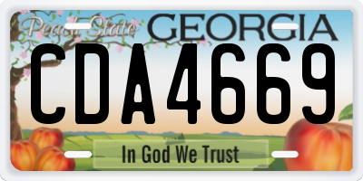 GA license plate CDA4669