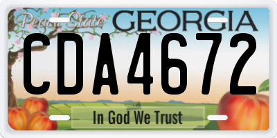 GA license plate CDA4672