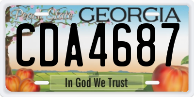 GA license plate CDA4687